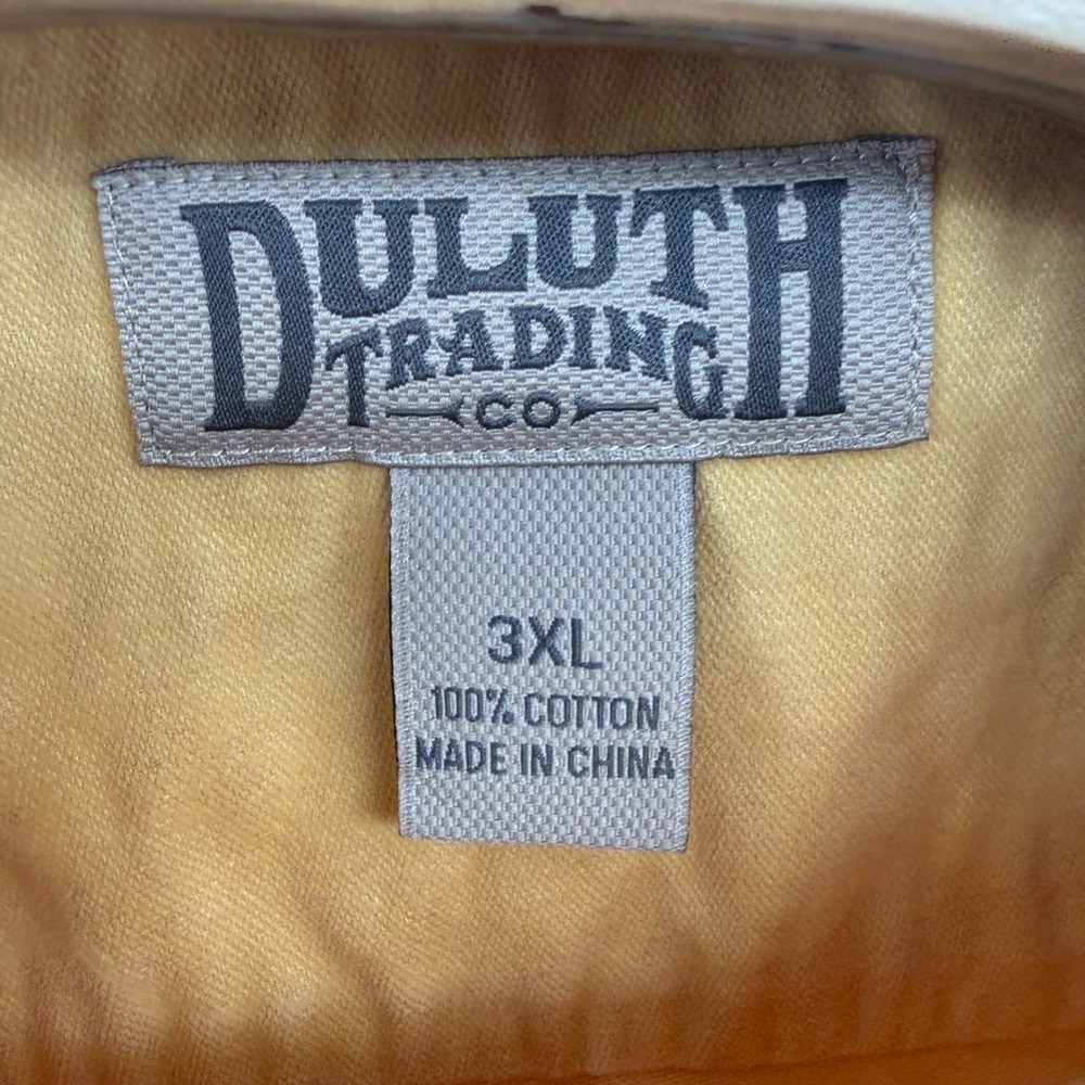 Duluth Trading Co Mens 3XL Mustard Yellow Cotton Heavyweight Work Shirt L/S - Picture 3 of 5